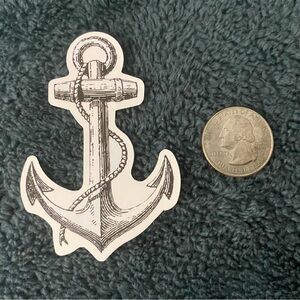 10/$10 Stickers - Nautical Anchor Sticker - Black and White